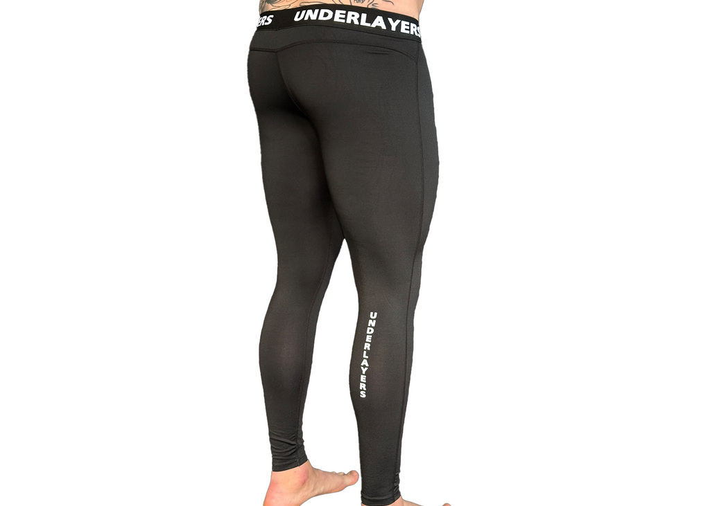 UNDERLAYERS men's compression leggings, flat lay