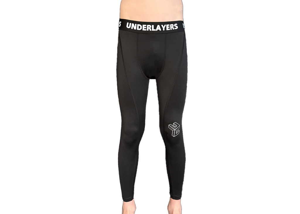 Kids' compression leggings, front view